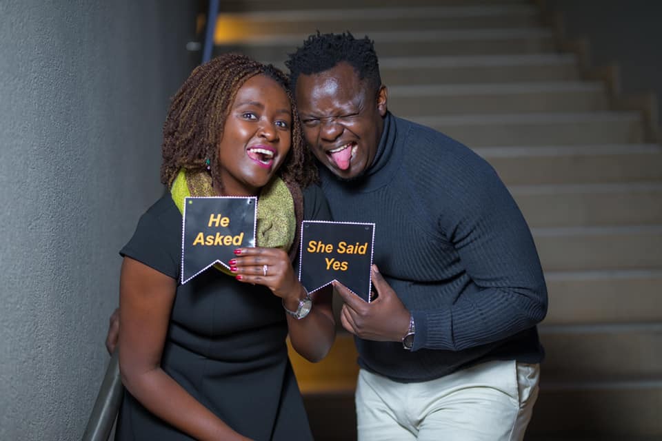 Ferdinand Omondi with his girlfriend Caroline Njeri 