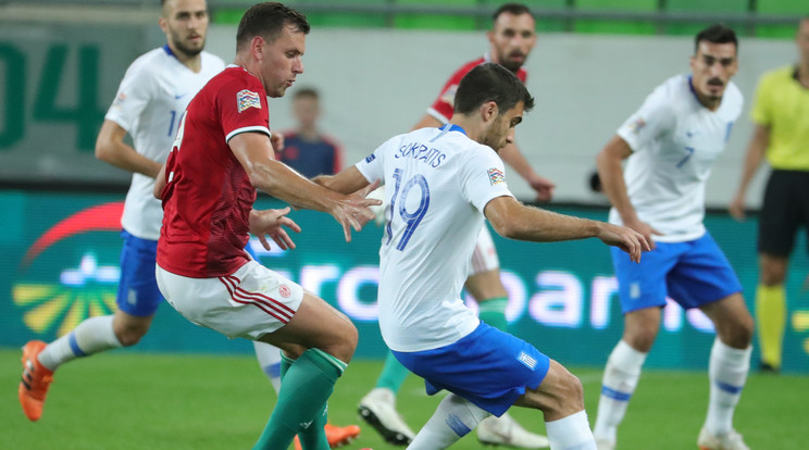 Szalai és a válogatott egy hónapja 
hazai pályán 2-1-re verte a görög válogatottat /Fotó: Varga Imre