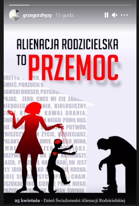 Grzegorz Hyży opublikował plakat o alienacji rodzicielskiej