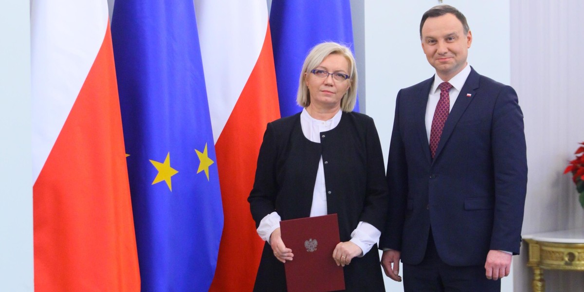 Julia Przyłębska i Andrzej Duda