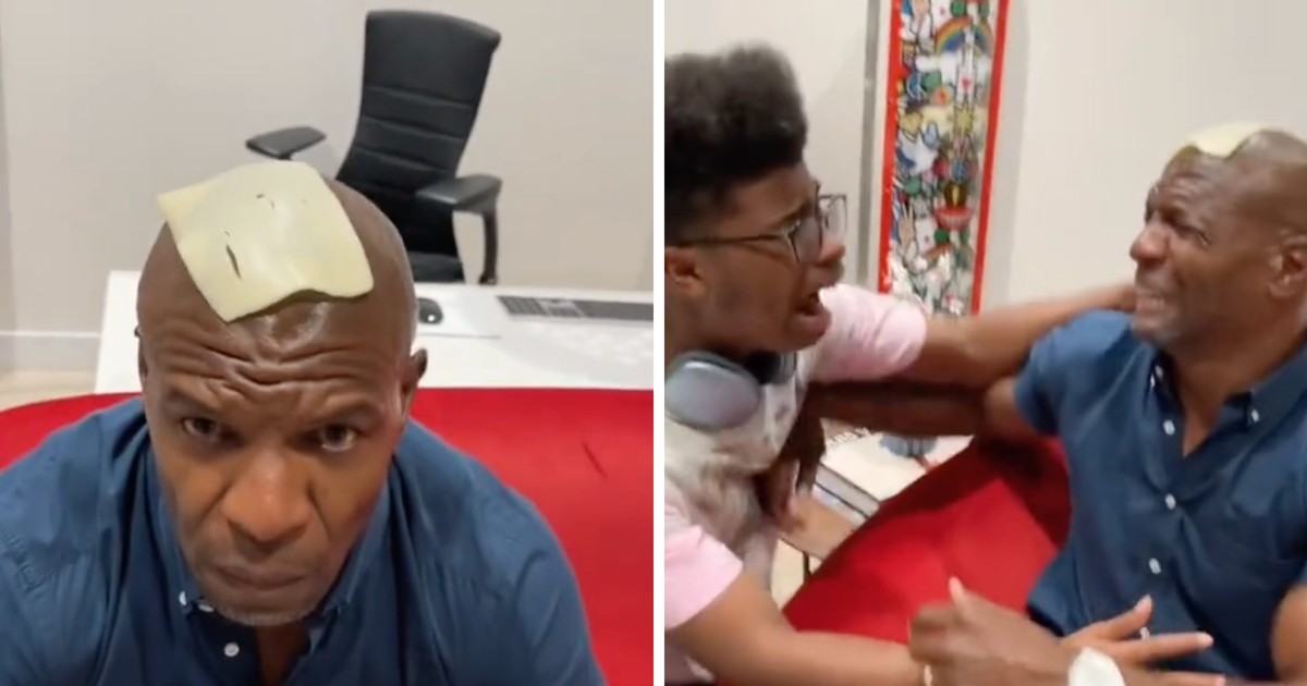 An influencer threw a slice of Swiss cheese at Terry Crews and said he