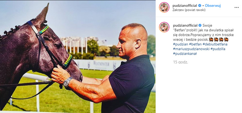 Mariusz Pudzianowski na Instagramie