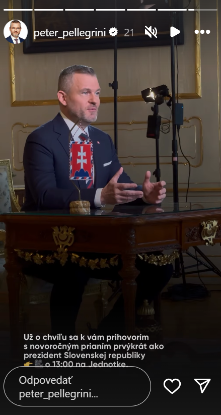 Prezident Pellegrini 1. januára 2025.