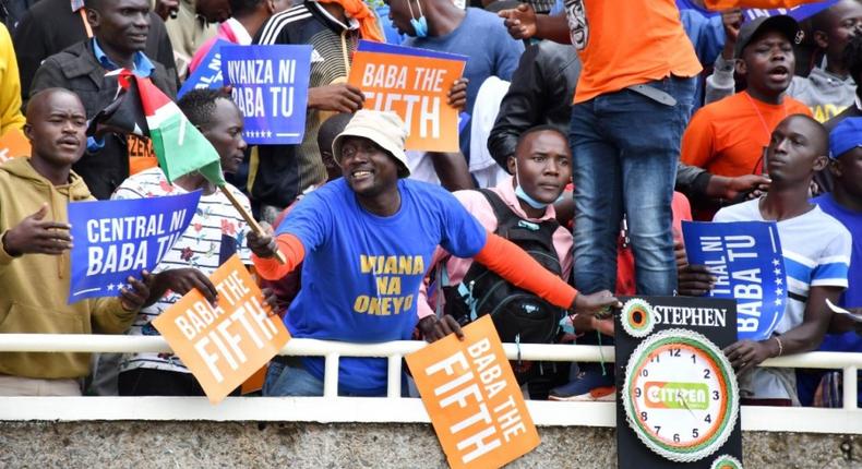 Supporters arrive early for Raila rally at Kasarani Stadium