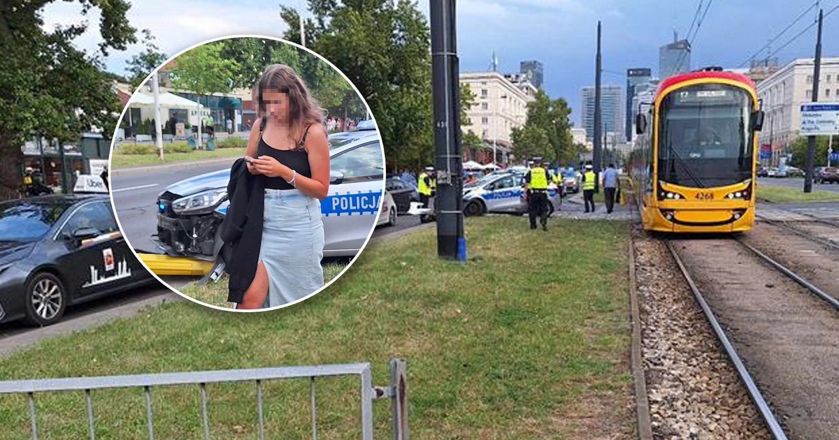Groźna kolizja w Warszawie. Radiowóz zderzył się z tramwajem. "Duży korek"