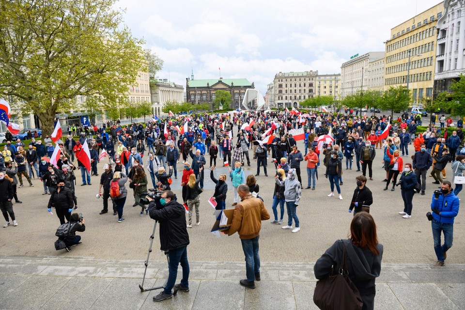 Protest antyrządowy w Poznaniu