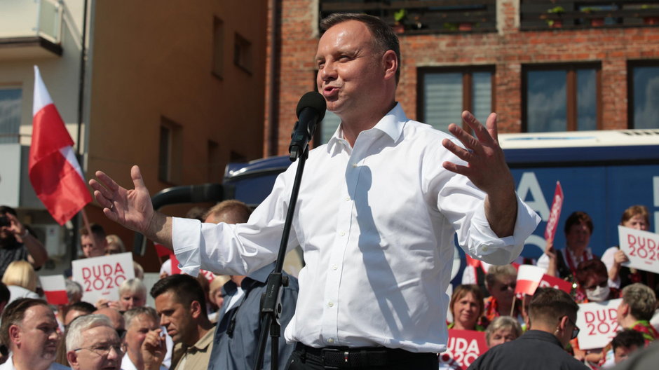 Andrzej Duda podczas kampanii wyborczej w 2020 r.