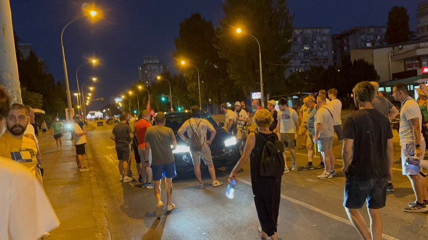 Pokusaj probijanja blokade, Fontana, Novi Beograd