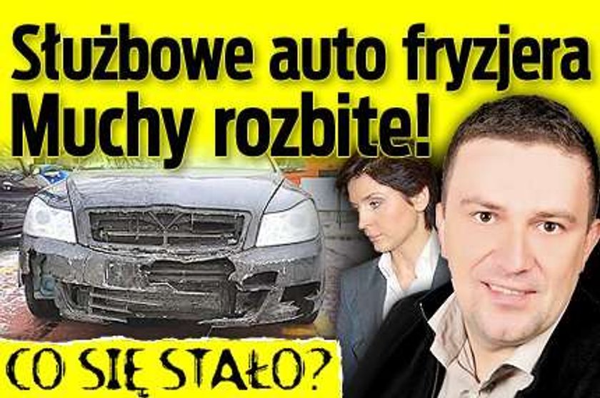 Służbowe auto fryzjera Muchy rozbite! CO SIĘ STAŁO?