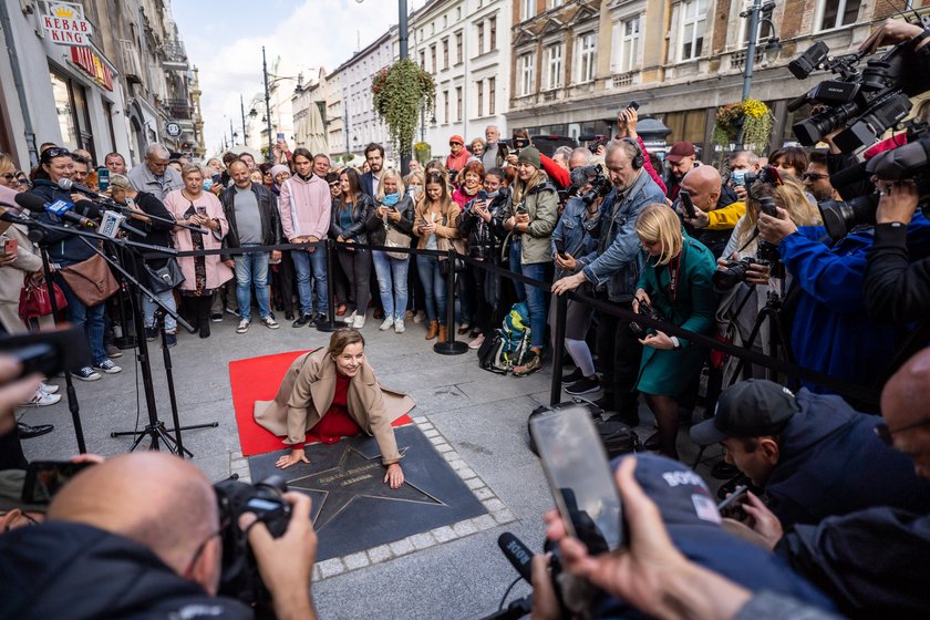 Agata Kulesza ma gwiazdę w Alei Gwiazd na Piotrkowskiej w Łodzi