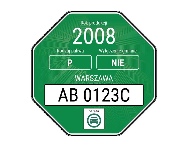 Wzór naklejki zatwierdzony przez Ministerstwo Klimatu i Środowiska