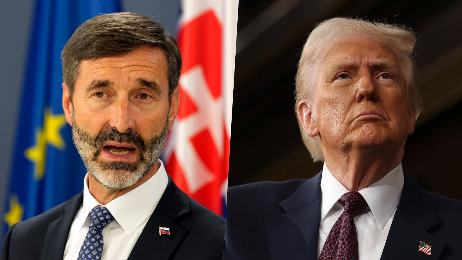 Minister zahraničných vecí a európskych záležitostí SR Juraj Blanár a americký prezident Donald Trump.
