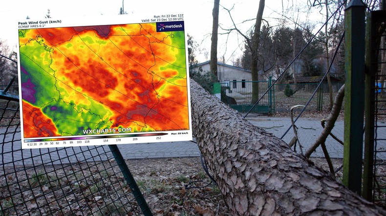 W sobotę pogoda ma być nadal niespokojna (mapa: wxcharts.com)