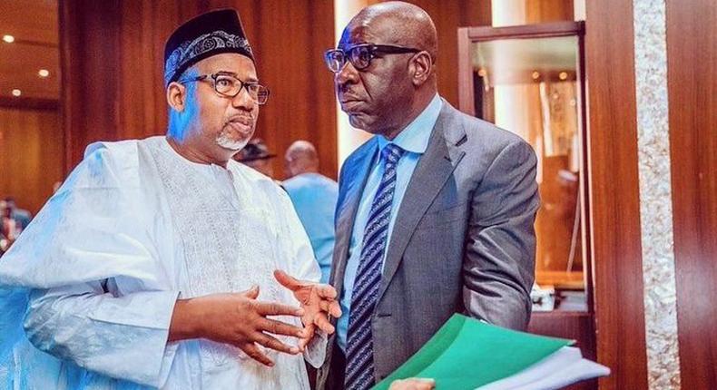 Gov. Godwin Obaseki of Edo has gone into self isolation, following his close contact with the Bauchi State Governor, Sen. Bala Mohammed. [Twitter/@SenBalaMohammed]