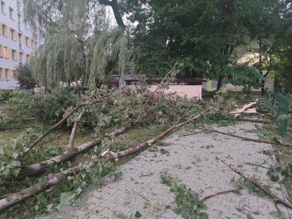 Nawałnica spustoszyła Osiedle Podwawelskie