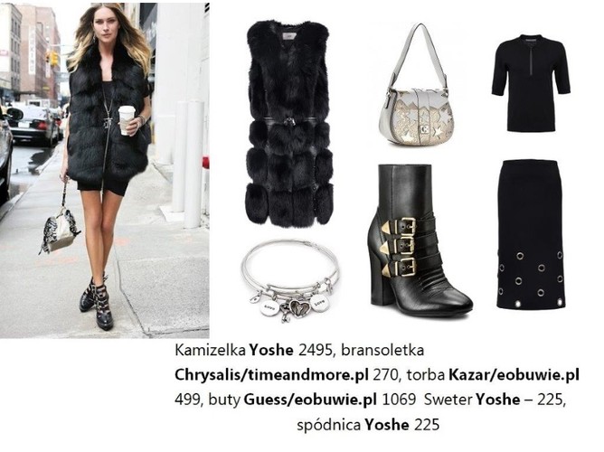 STYLIZACJE z futrzaną kamizelką