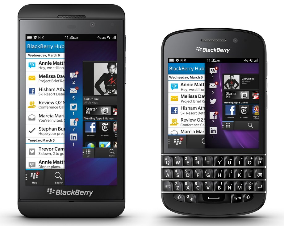 BlackBerry Z10 i Q10 miały swoją premierę w 2013 roku. Z10 był kolejną próbą stworzenia telefonu wyłącznie z dotykowym ekranem. W 2013 roku firma RIM (Research In Motion) zmieniła nazwę na BlackBerry.