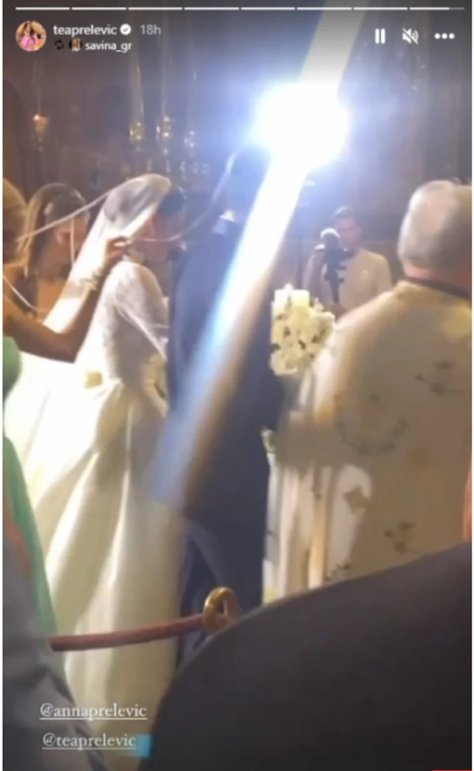 Ana Prelević na venčanju