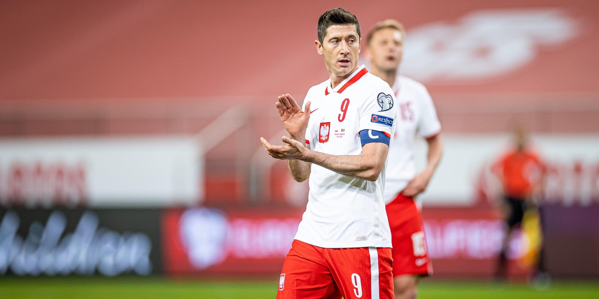 Robert Lewandowski w meczu reprezentacji Polski