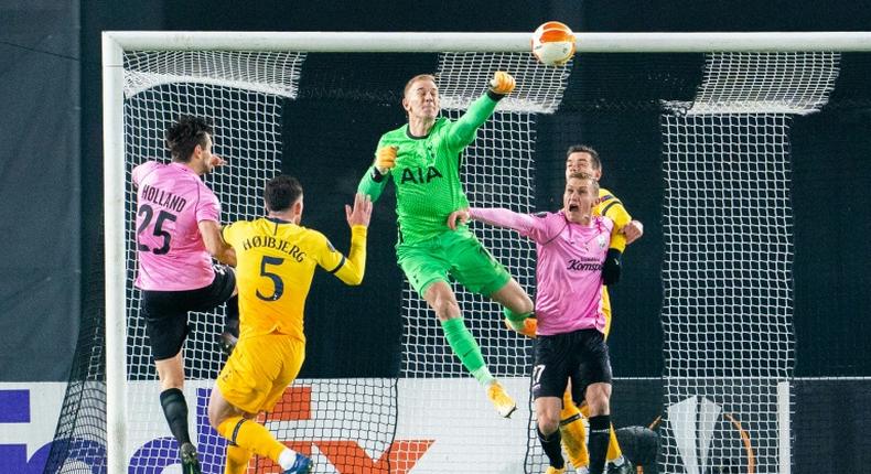 Tottenham Hotspur goalkeeper 
Joe Hart was under pressure in Linz