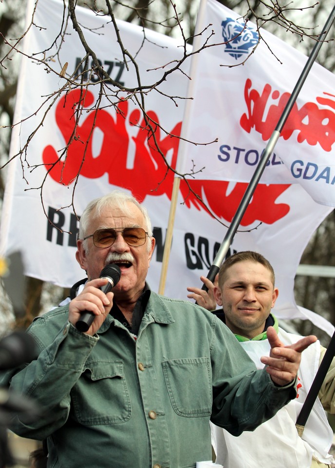 WARSZAWA KPRM PROTEST NSZZ SOLIDARNOŚĆ EMERYTURY