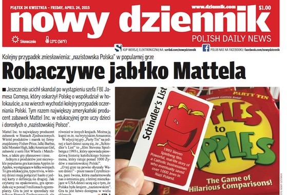 Czołówka "Nowego Dziennika"