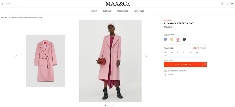 Różowy płaszcz Max&Co.