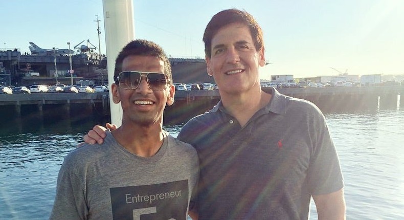 Entrepreneur Shaan Patel pictured with Shark Tank investor Mark Cuban.