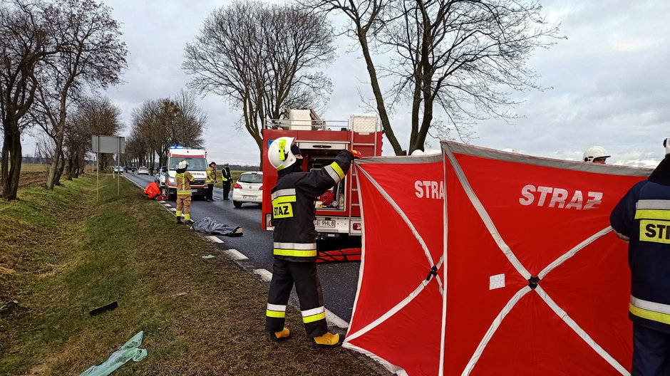 Miejsce wypadku na drodze wojewódzkiej 560 w Sierpcu