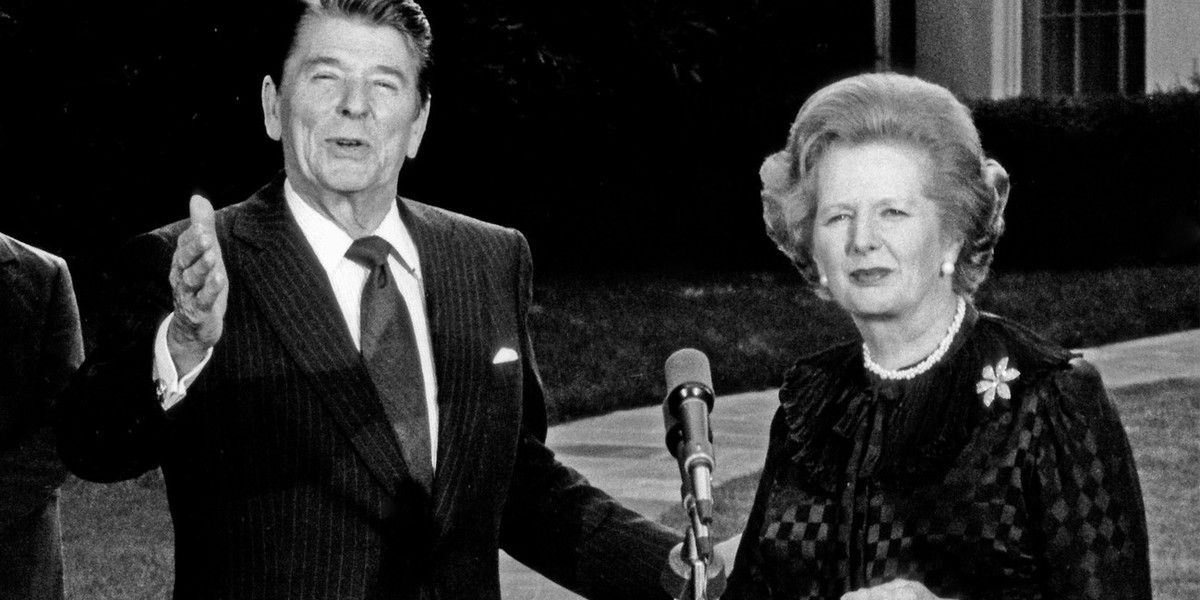 Ronald Reagan i Margaret Thatcher są uznawani za symbole neoliberalnych dogmatów