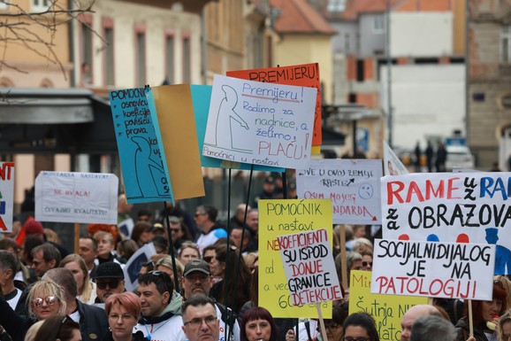 "Dok pravda govori, nepravda urliče": U Zagrebu protest sindikata, traže socijalni dijalog i kolektivne ugovore (FOTO)
