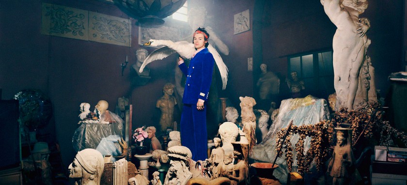 GUCCI Pre-Fall 2019 Men’s Tailoring Kampagne mit Harry Styles.