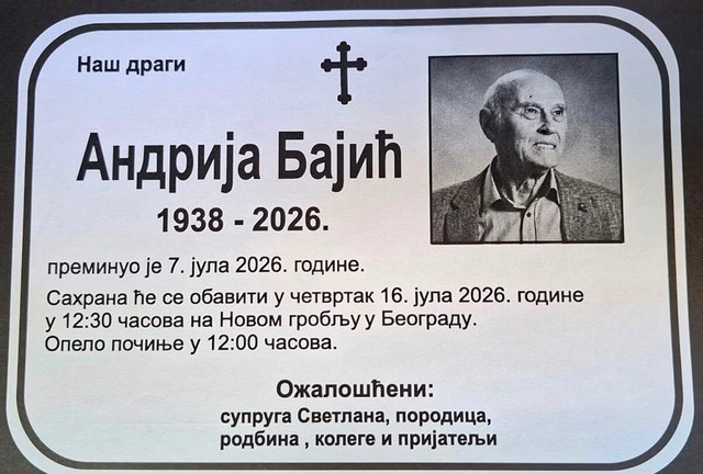 Mala Cana objavila umrlicu muža Andrije
