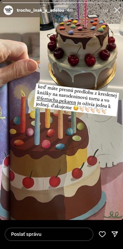 Adela Vinczeová ukázala narodeninovú tortu syna Maxíka.