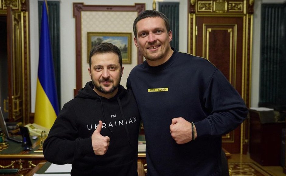 Ołeksandr Usyk i Wołodymyr Zełenski