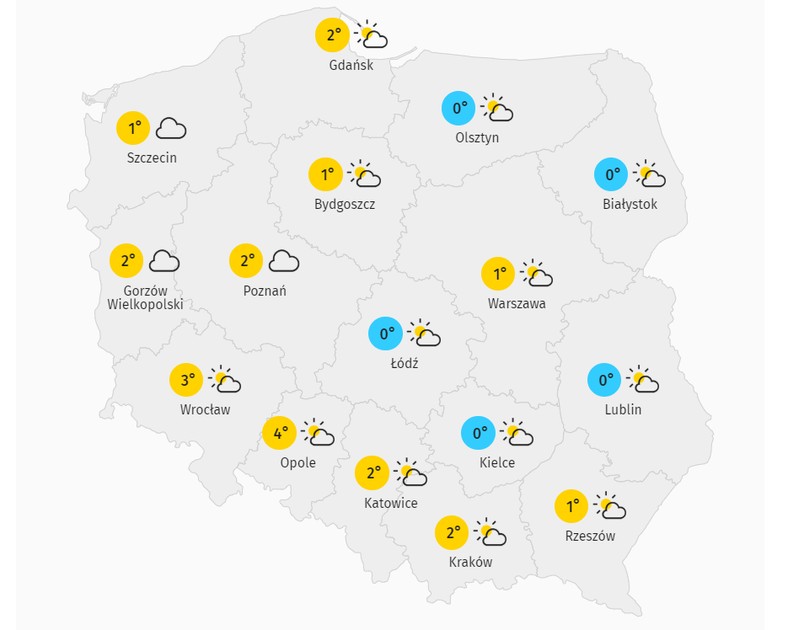 Pogoda na niedzielę, 1 grudnia