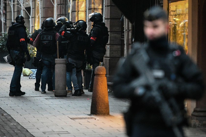 Police secure a street and the surrounding area after a shooting in Strasbourg