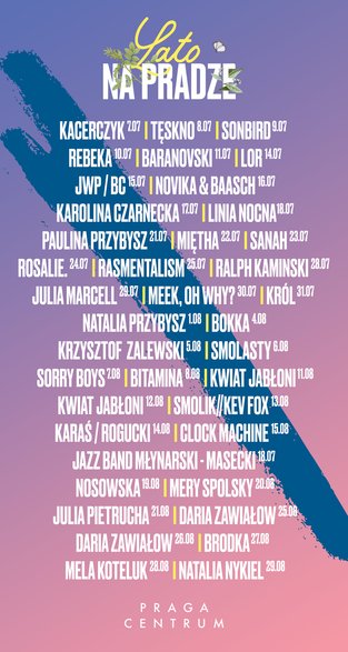 Lato na Pradze - line-up z datami