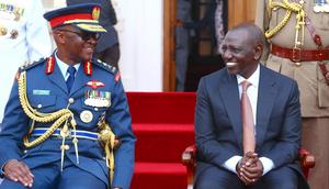 File image of President William Ruto with Chief of Defence, General Francis Ogolla