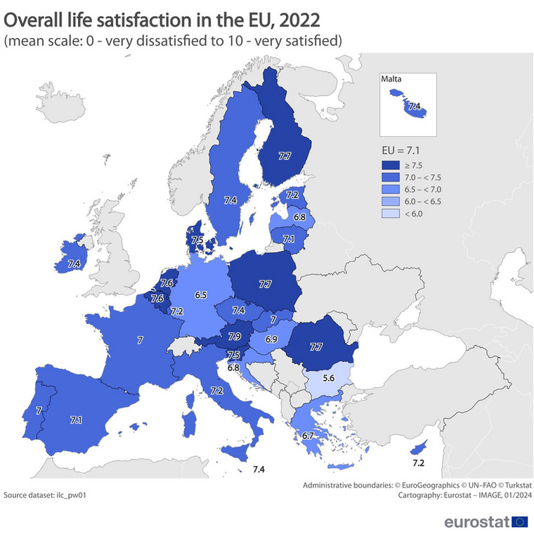 Zadowolenie z życia w krajach UE