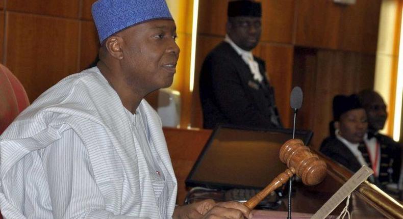 Saraki presiding over a senate plenary session.