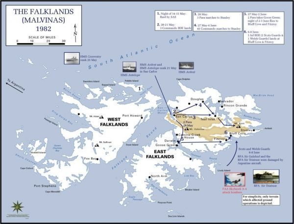 Ofensywa brytyjska na Falklandach, maj-czerwiec 1982 r (domena publiczna)