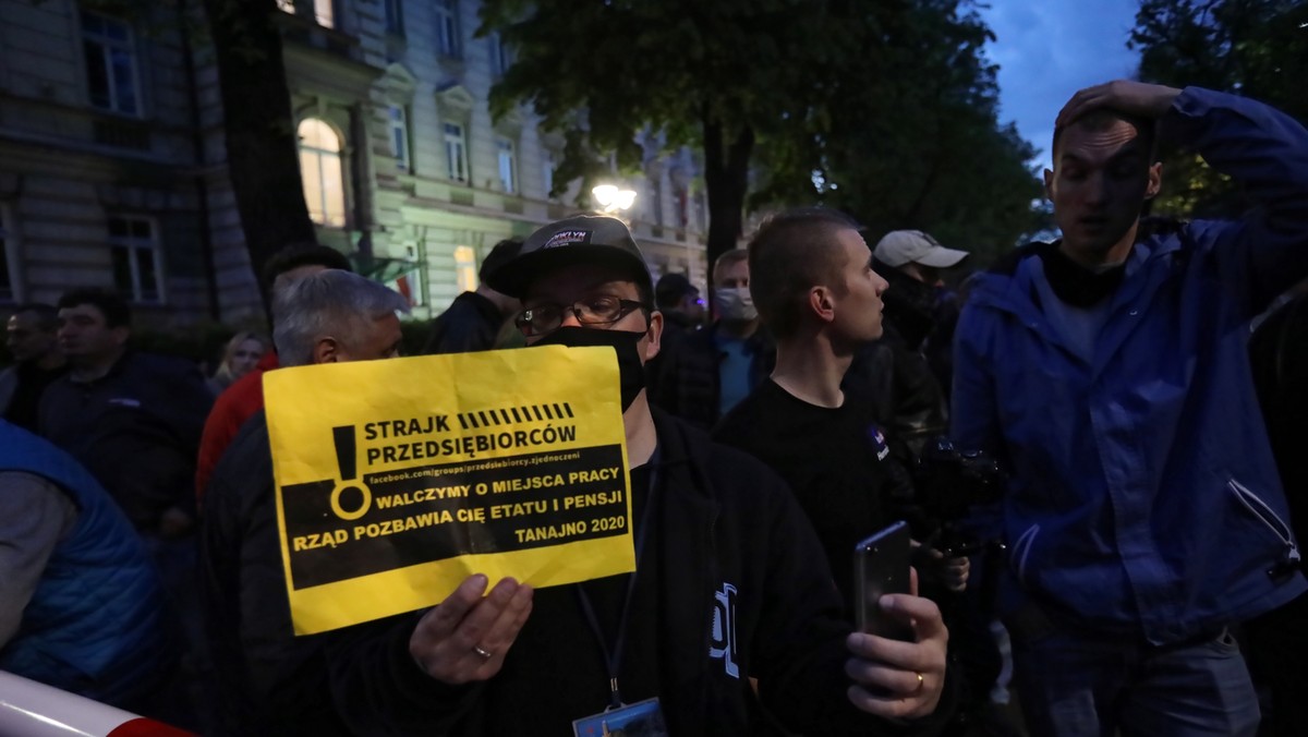 Protest przedsiębiorców. W Warszawie zatrzymano jedną osobę