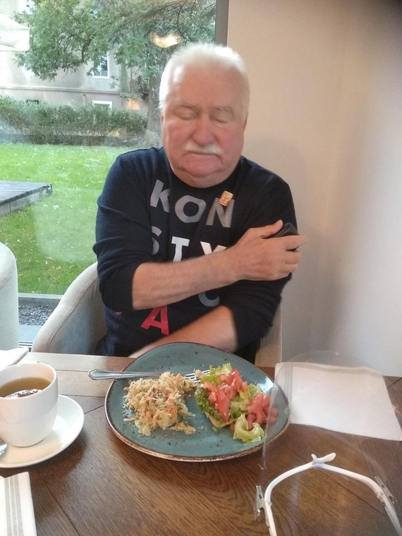 Lech Wałęsa i jego posiłek na diecie