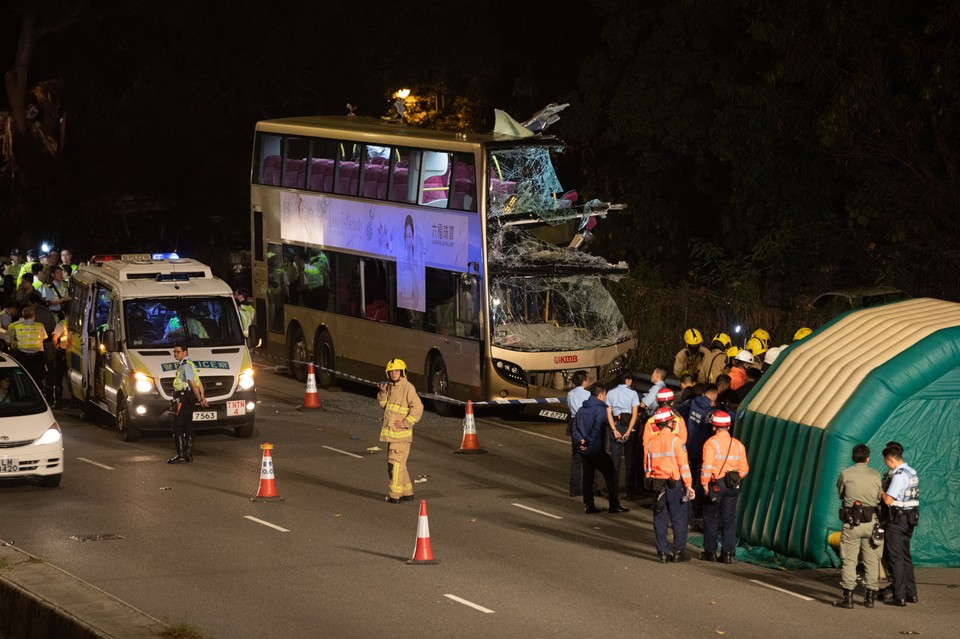 Wypadek autobusu w Hong Kongu