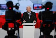 Jarosław Kaczyński podczas oświadczenia dla mediów