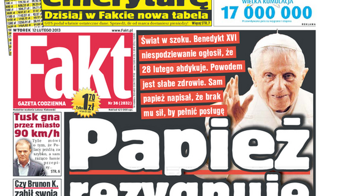 Papieskie "jedynki" polskich gazet