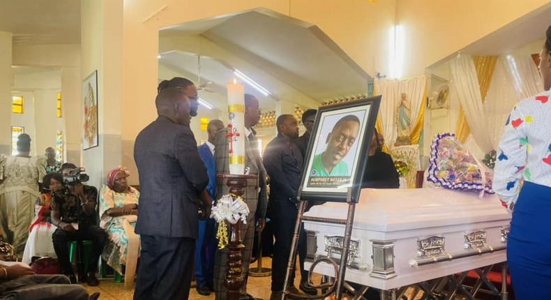 Humphrey Mayanja's body at St Joseph’s Catholic Parish in Lweza (courtesy)