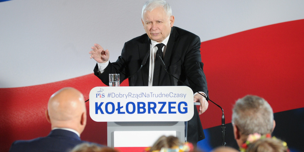 Kaczyński zażartował z mównicy w Klobrzegu.