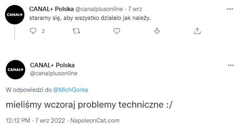 Canal+ Online lakonicznie odpisywał podczas ubiegłotygodniowej awarii na apele użytkowników.